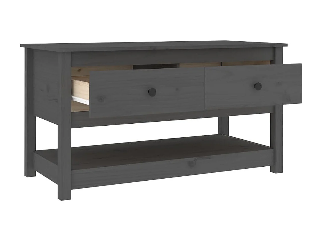 Table basse Gris 102x49x55 cm Bois massif de pin