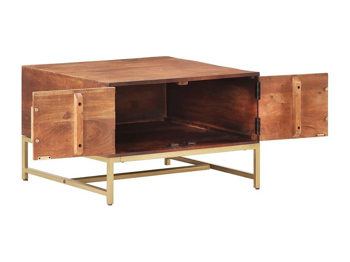 Table basse Marron miel 67x67x45 cm Bois solide d'acacia