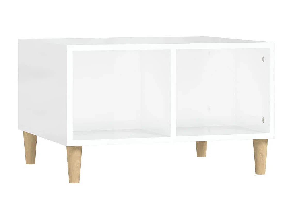 Table basse Blanc brillant 60x50x36,5 cm Bois d'ingénierie