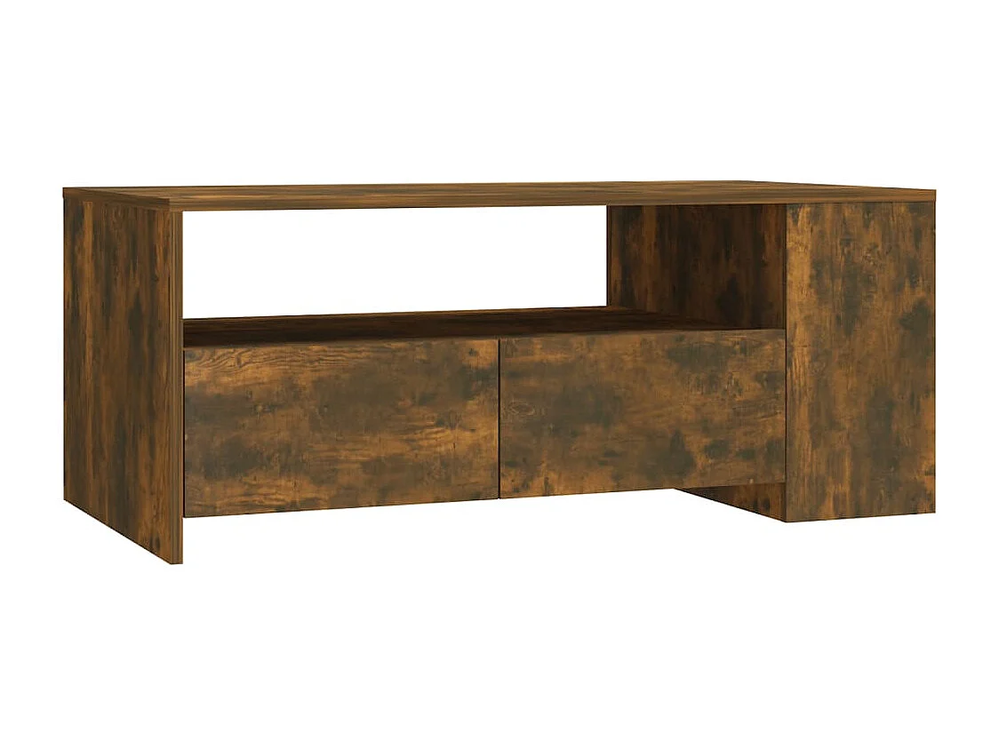 Table basse Chêne fumé 102x55x42 cm Bois d'ingénierie