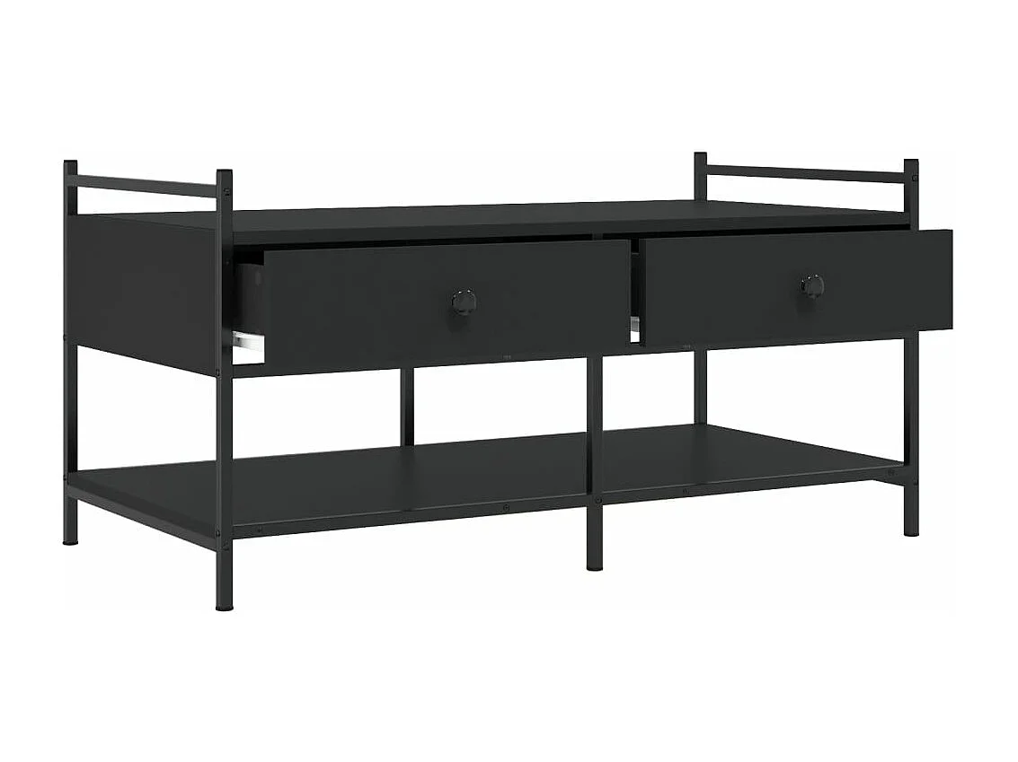 Table basse noir 99x50x50 cm bois d'ingénierie