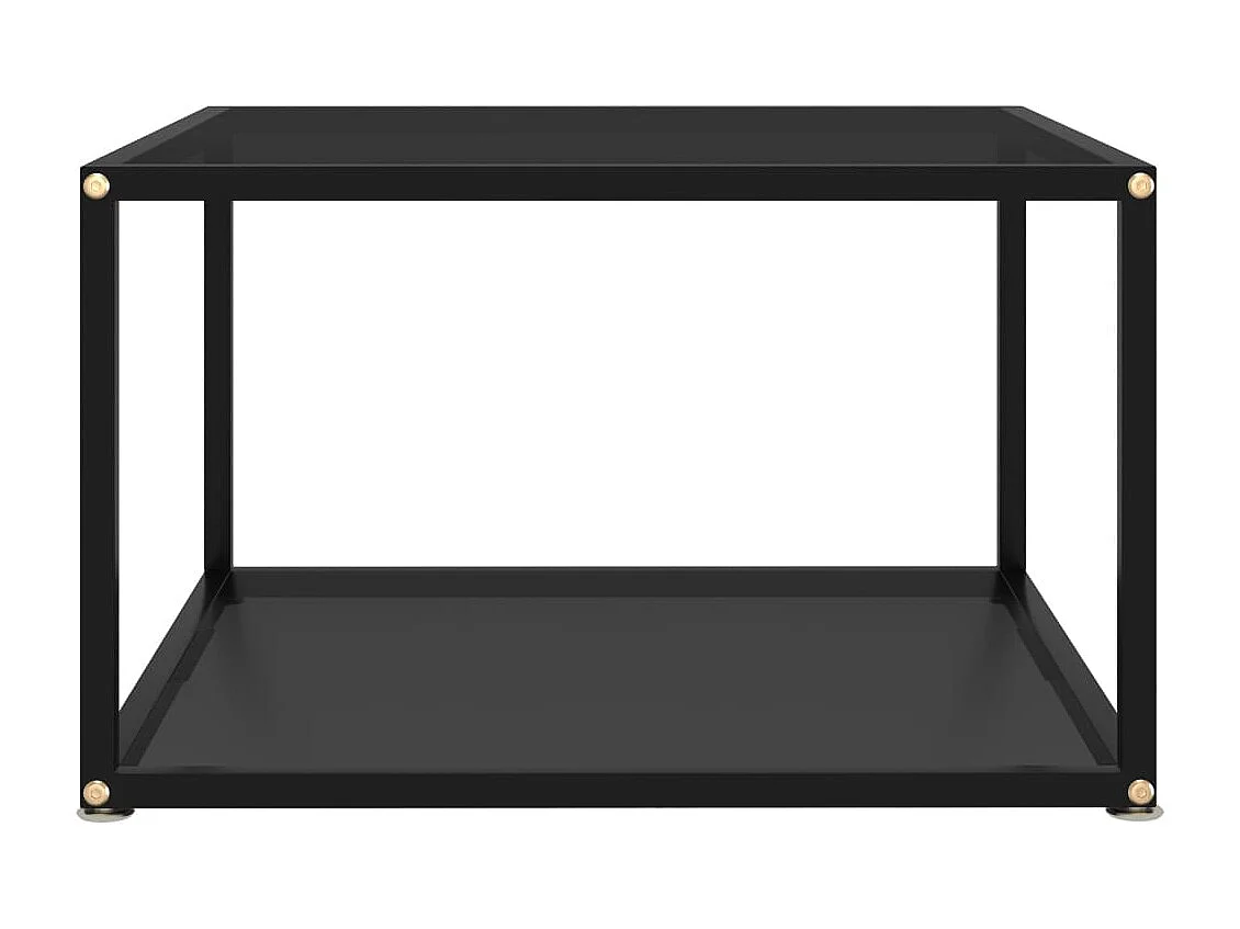 Salontafel 60x60x35 cm gehard glas zwart
