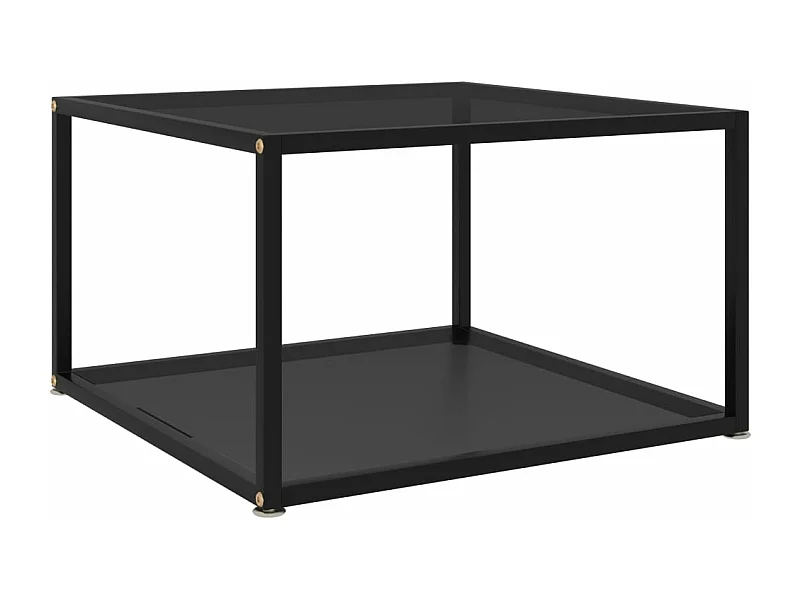 Table basse Noir 60x60x35 cm Verre trempé