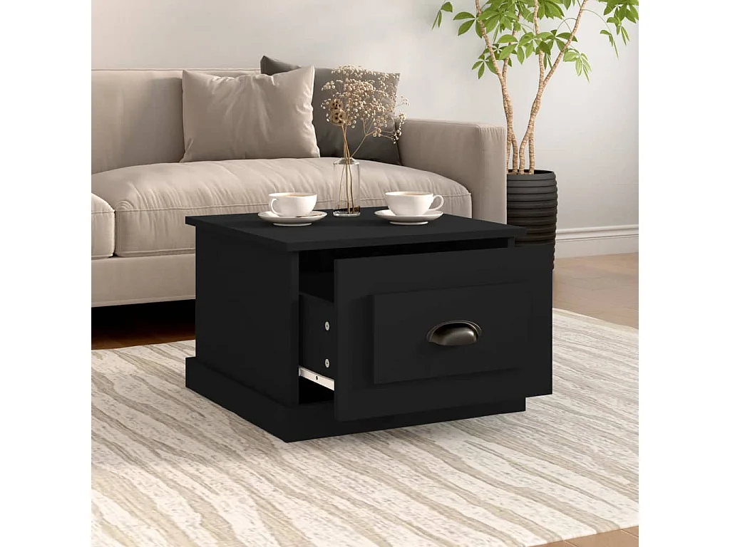 Table basse Noir 50x50x35 cm Bois d'ingénierie