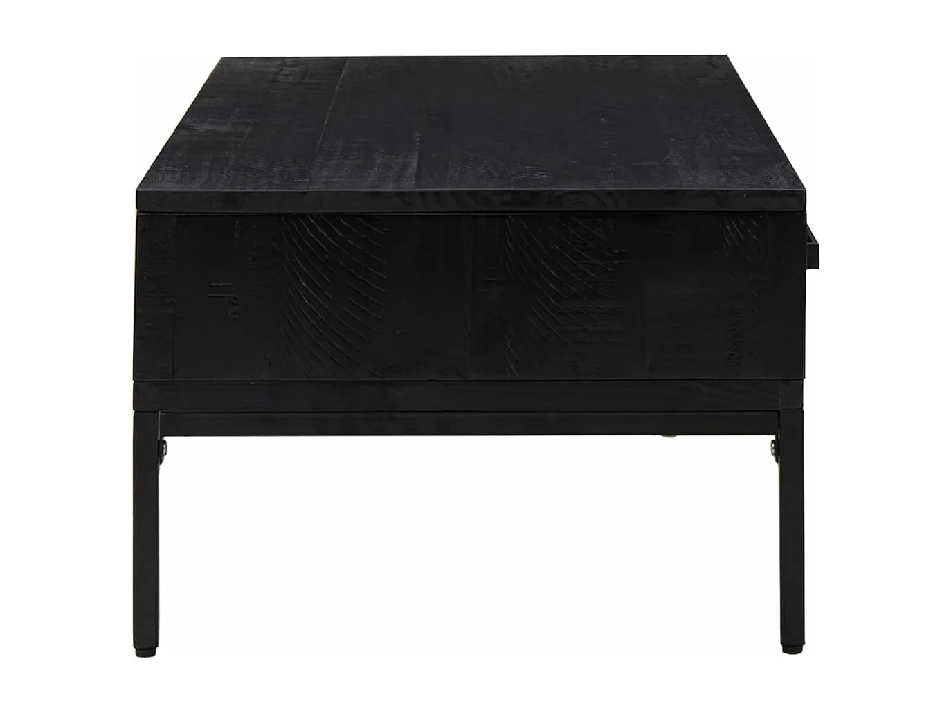 Table basse Noir 90x50x35 cm Bois de pin massif