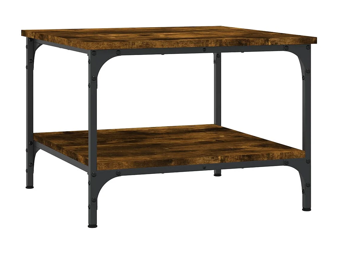 Table basse chêne fumé 55x55x40 cm bois d'ingénierie