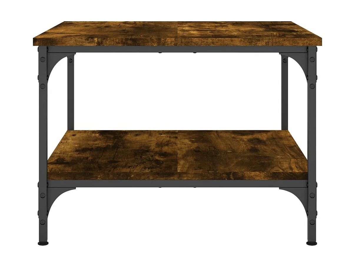 Table basse chêne fumé 55x55x40 cm bois d'ingénierie