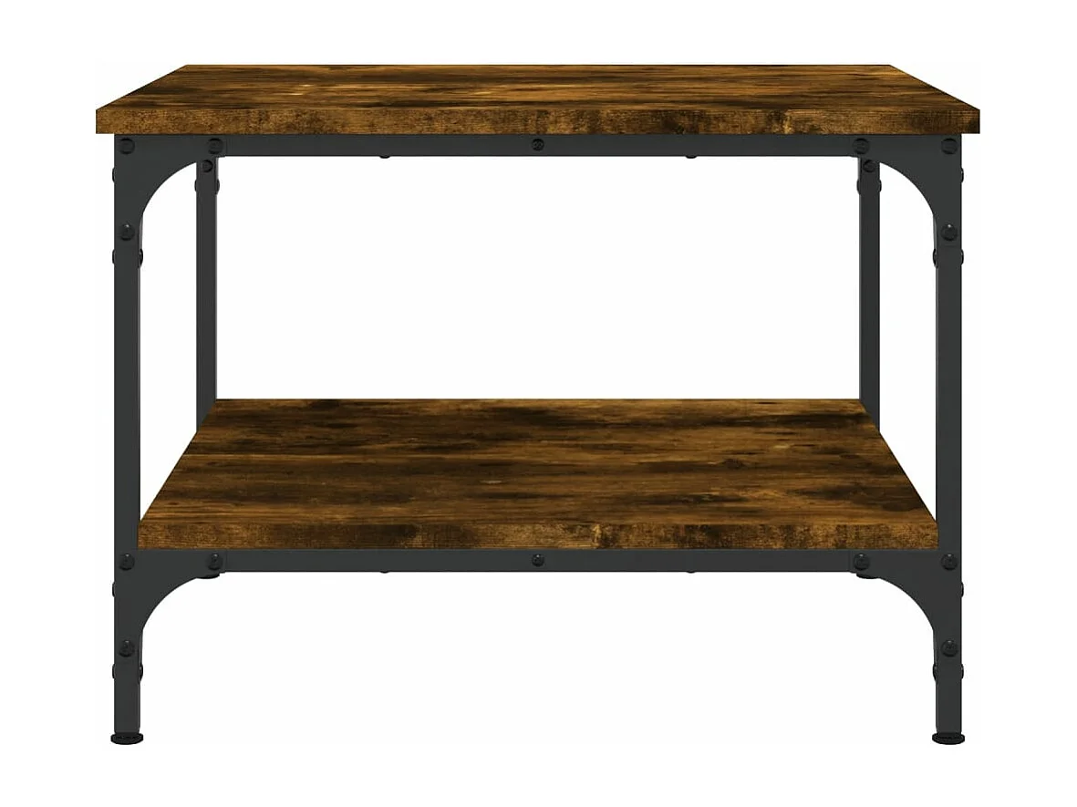 Table basse chêne fumé 55x55x40 cm bois d'ingénierie