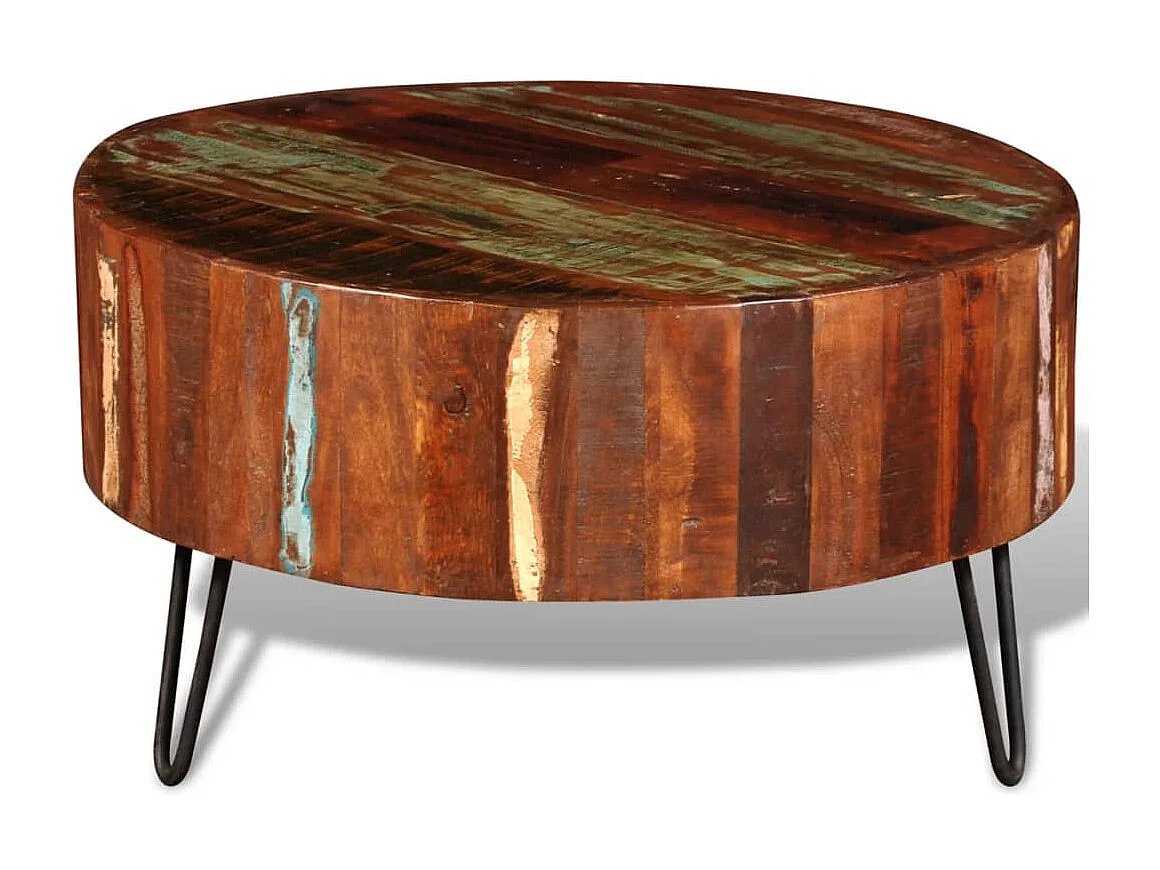 Table basse ronde Bois massif de récupération