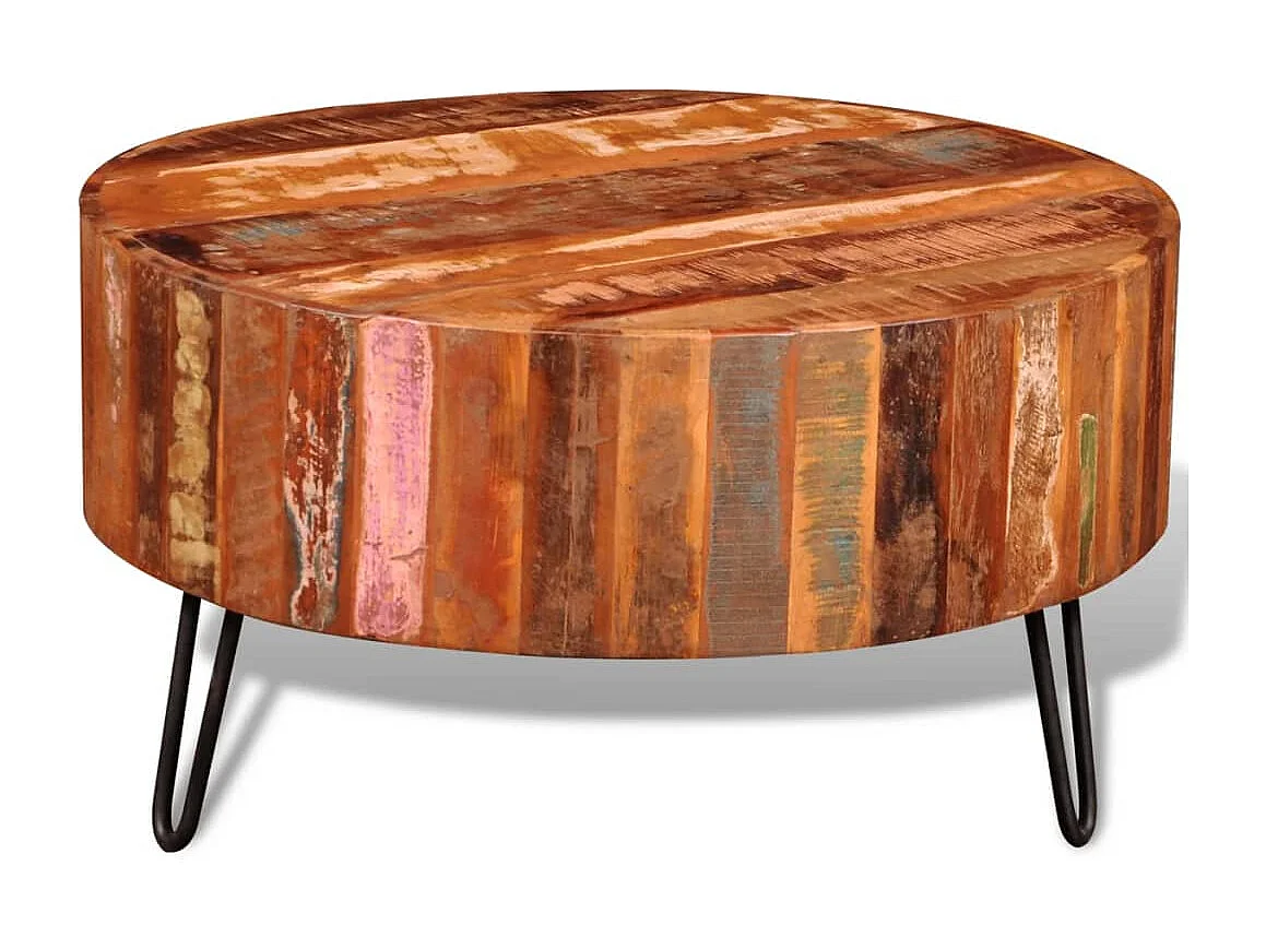 Table basse ronde Bois massif de récupération