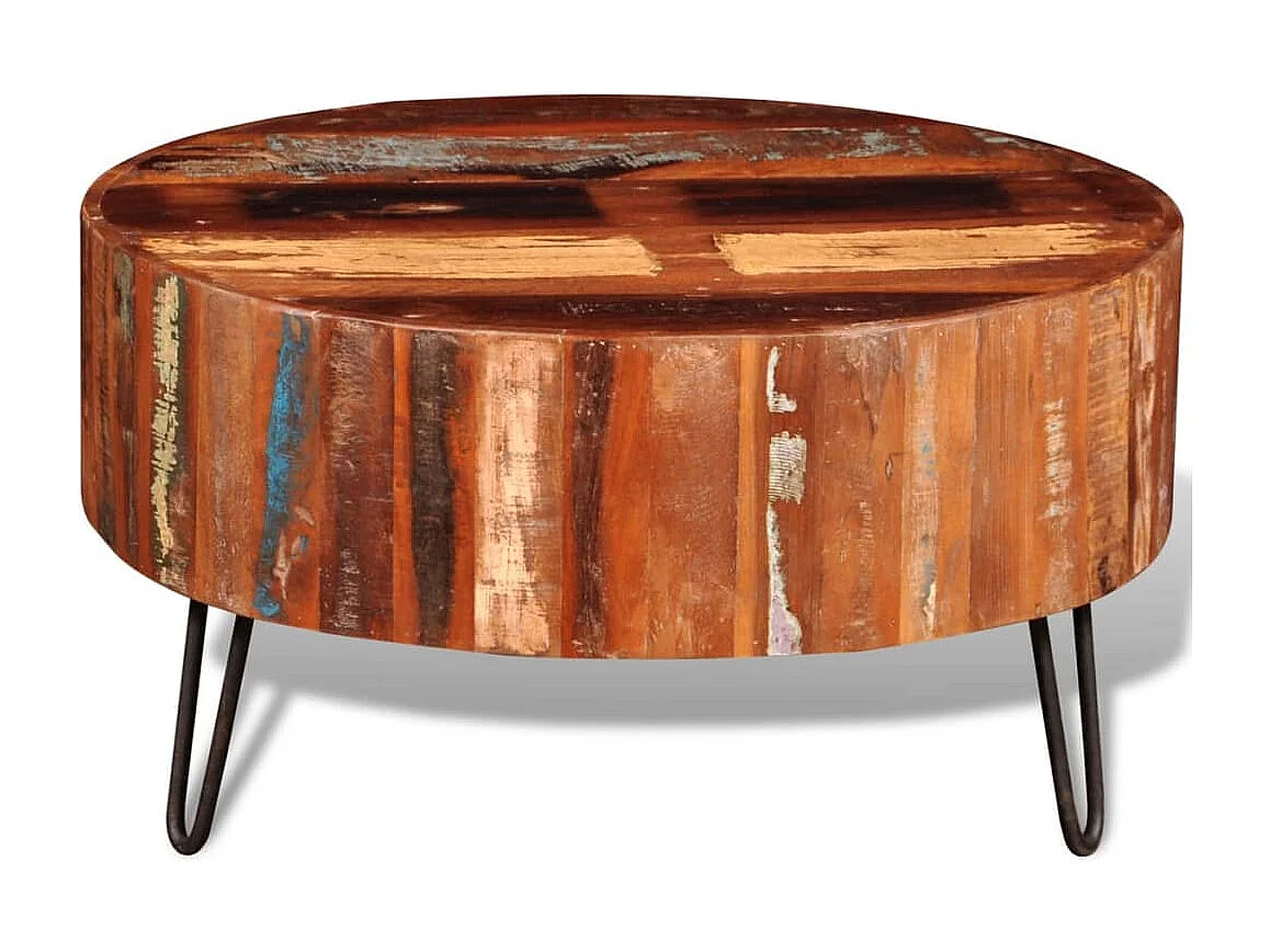 Table basse ronde Bois massif de récupération