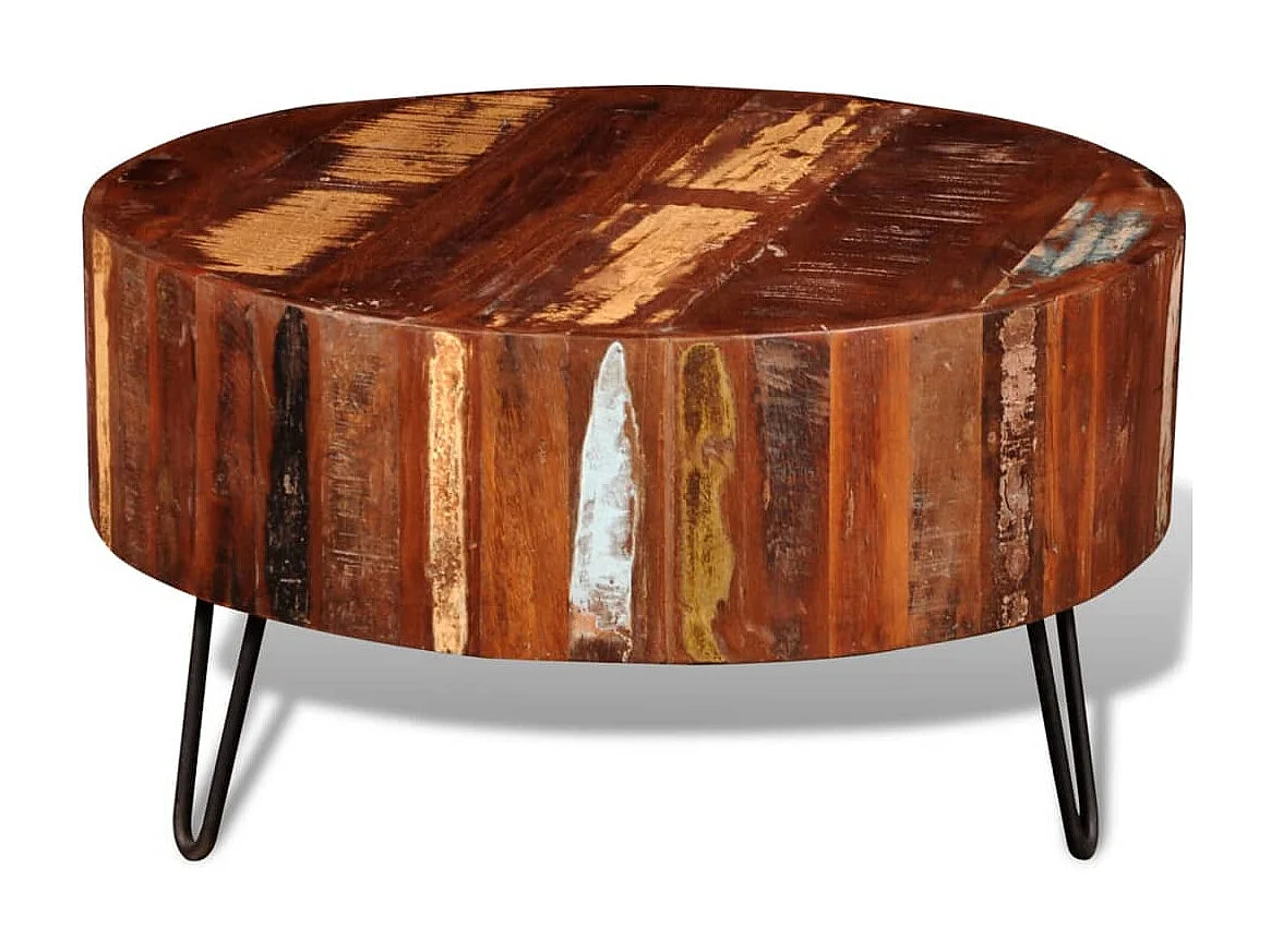 Table basse ronde Bois massif de récupération