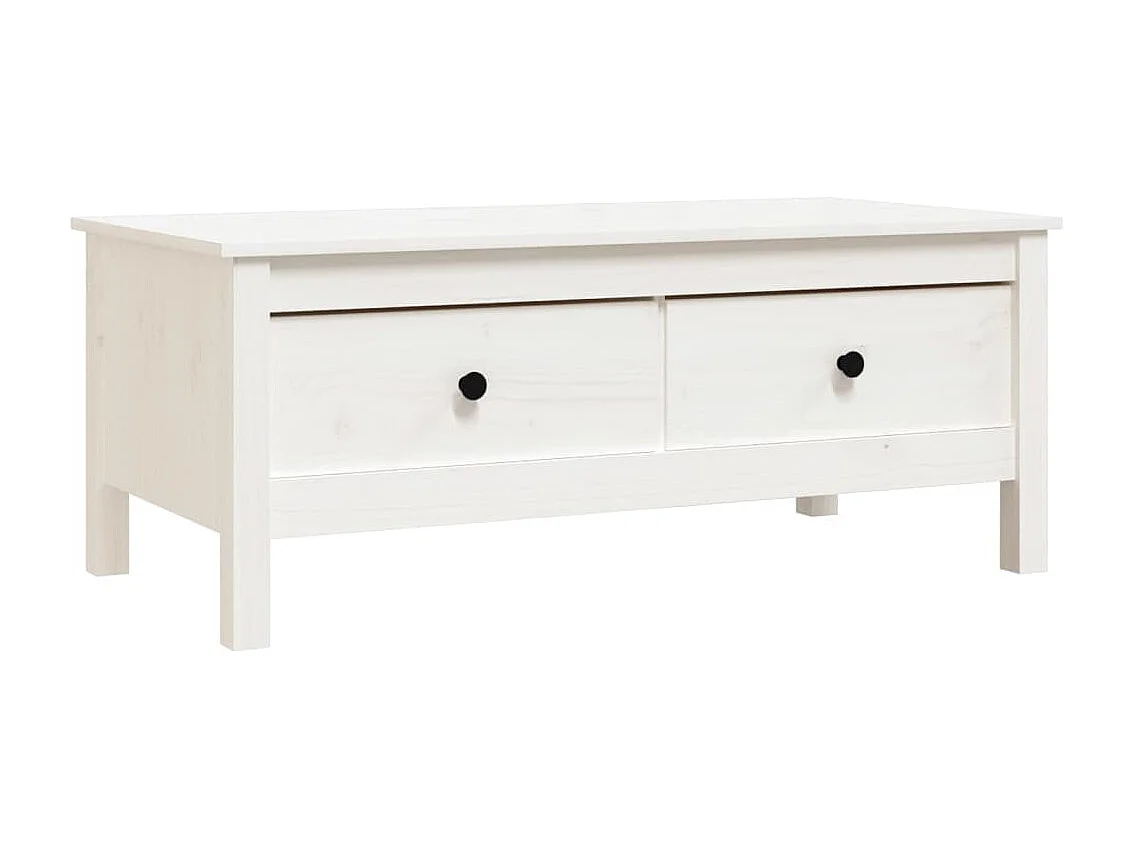 Table basse Blanc 100x50x40 cm Bois massif de pin