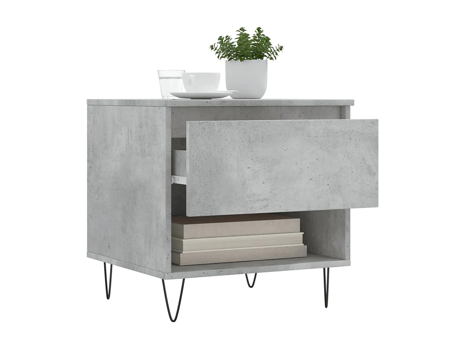 Tables basses 2 pièces gris béton 50x46x50 cm bois d'ingénierie