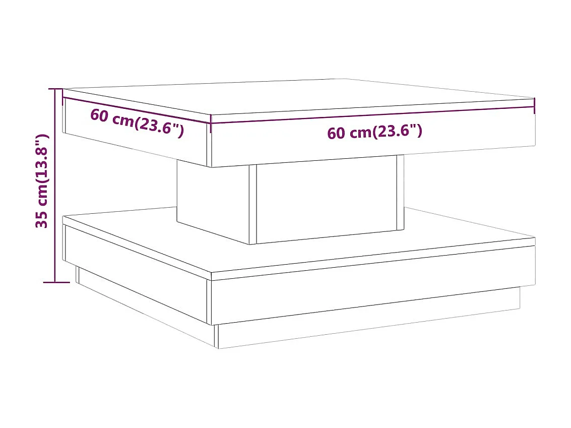 Table basse Marron clair 60x60x35 cm MDF