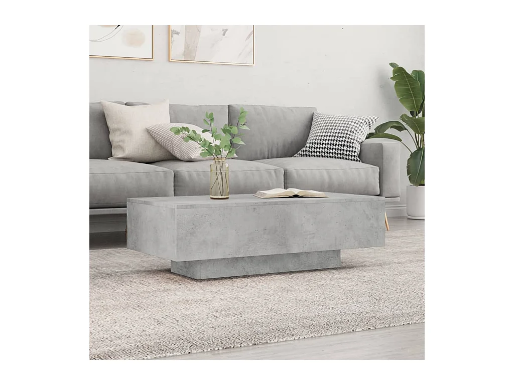 Table basse gris béton 100x49,5x31 cm bois d'ingénierie