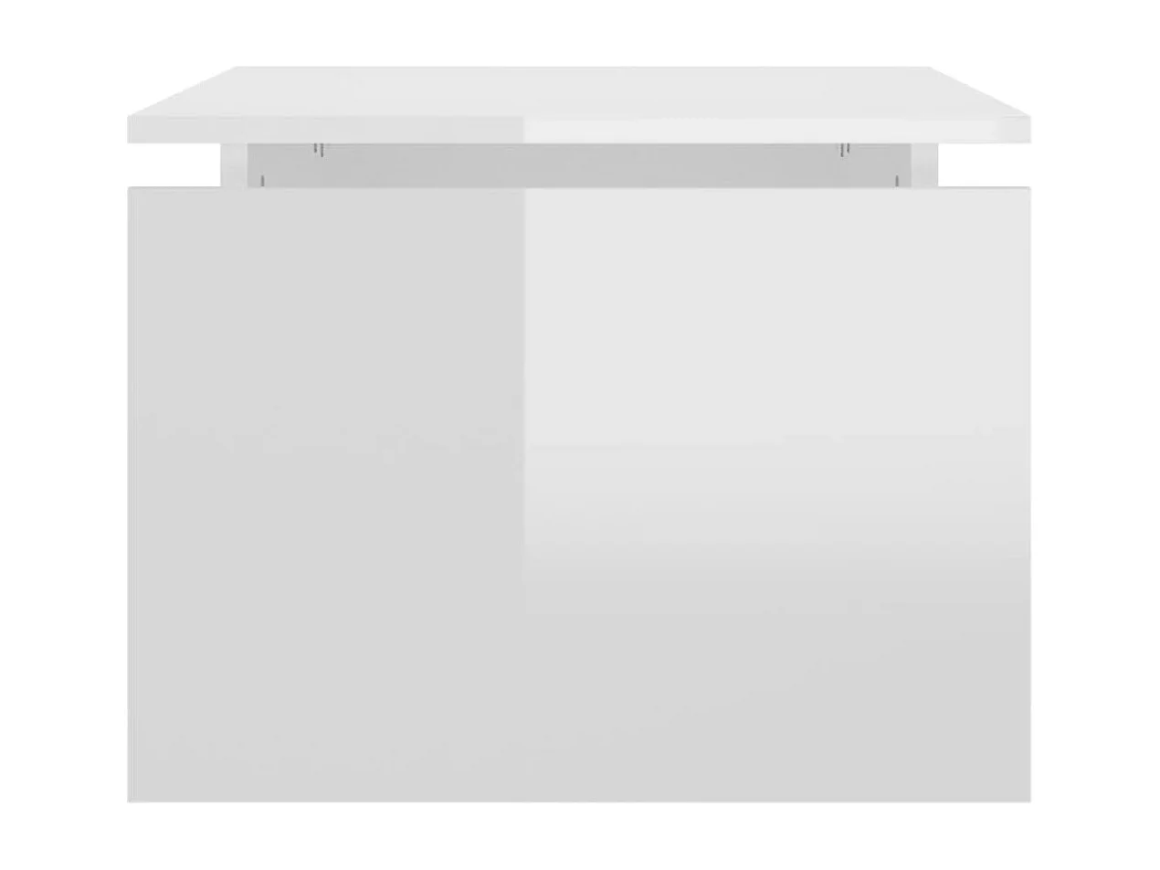 Table basse Blanc brillant 68x50x38 cm Aggloméré