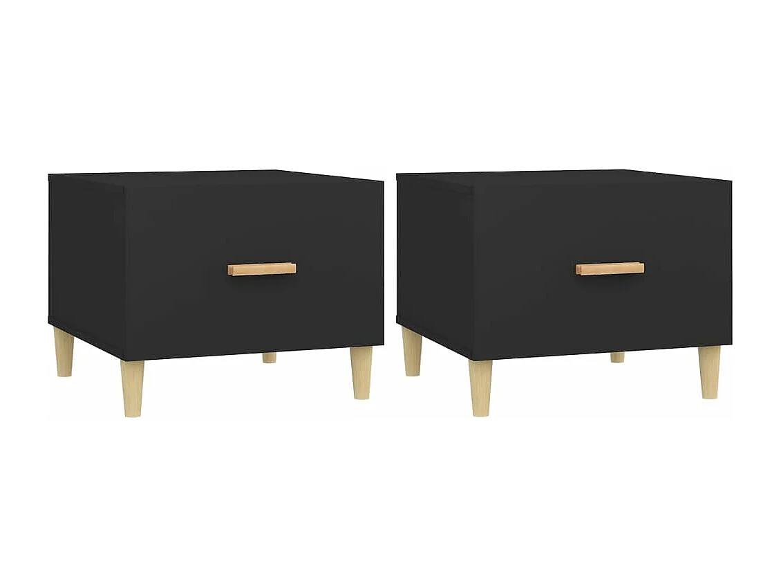 Tables basses 2 pièces noir 50x50x40 cm bois d'ingénierie