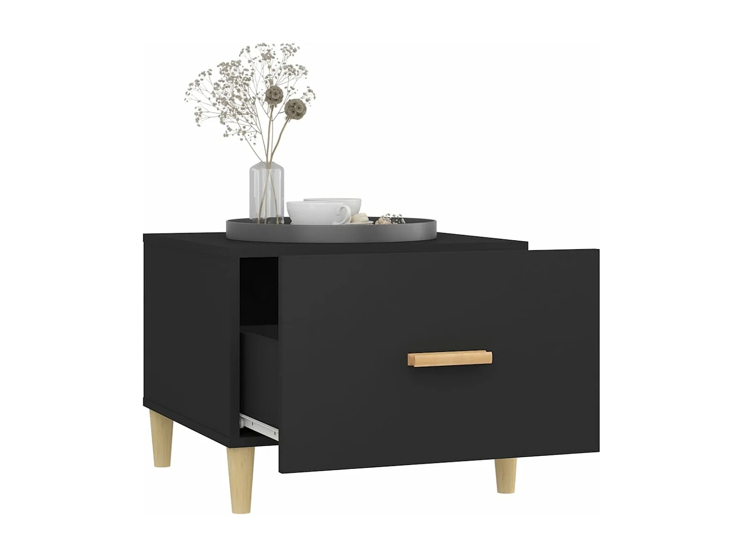 Tables basses 2 pièces noir 50x50x40 cm bois d'ingénierie