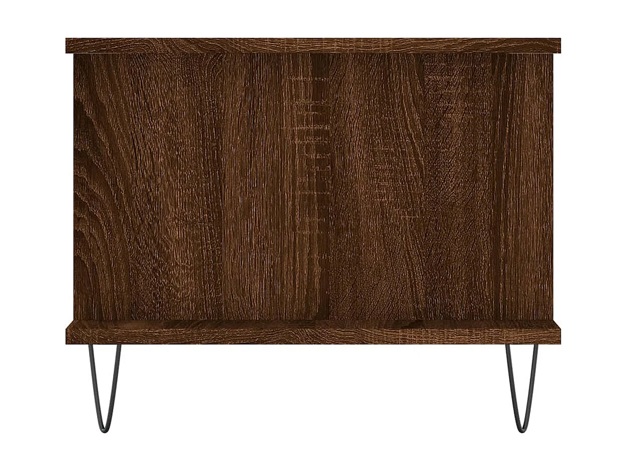 Mesa de centro madera contrachapada roble marrón 90x50x40 cm
