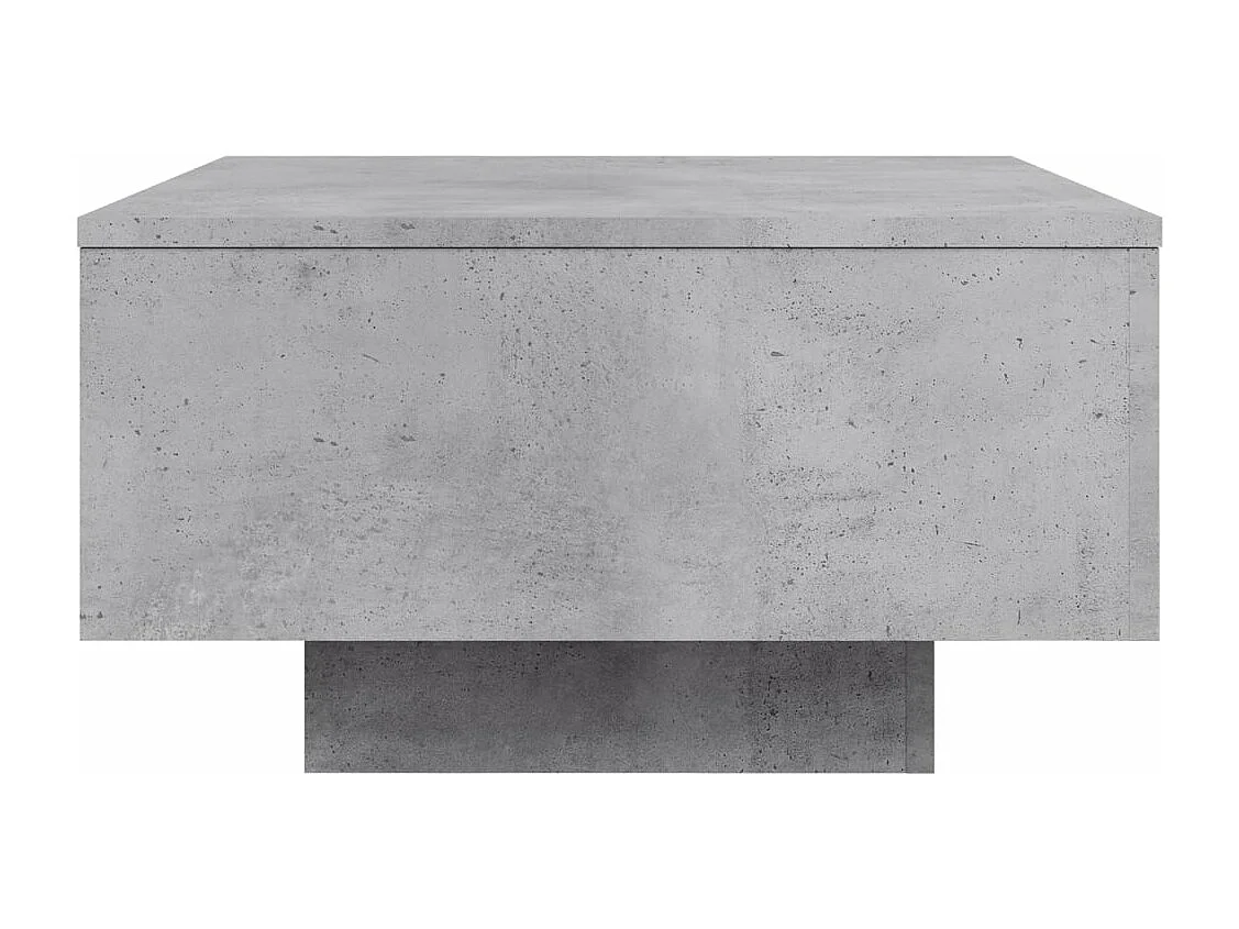 Table basse avec lumières LED gris béton 55x55x31 cm