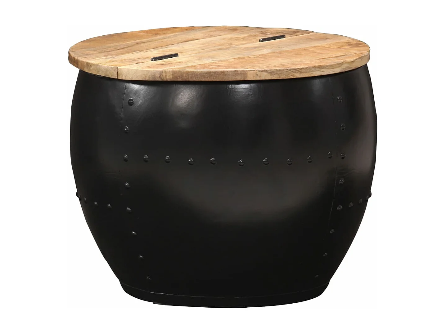 Table basse ronde 53x43 cm Bois de manguier massif