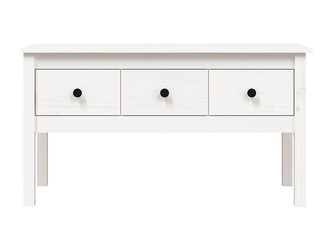 Mesa de centro de madera maciza de pino blanca 102x49x55 cm