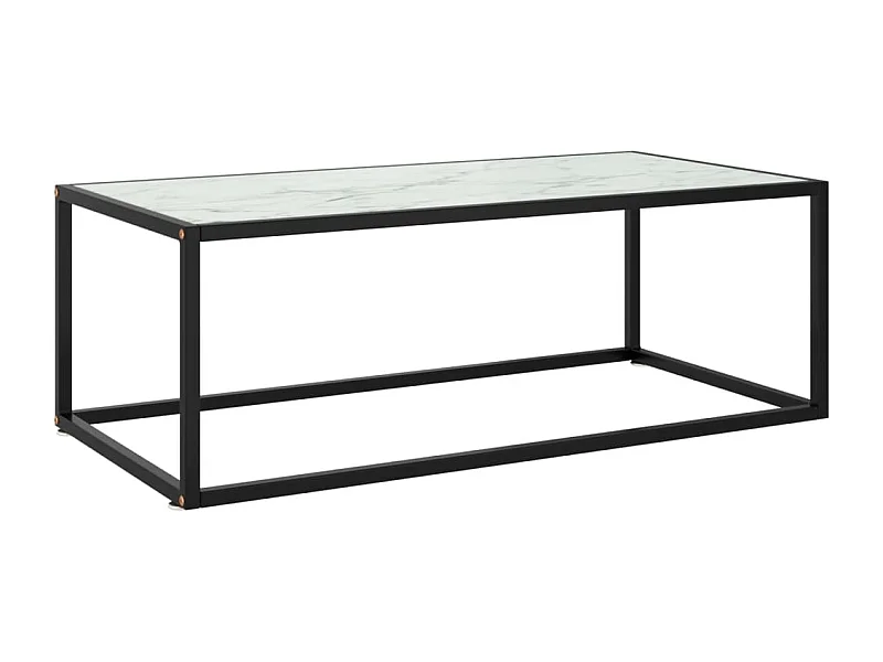 Mesa de centro 100x50x35 cm vidro mármore branco