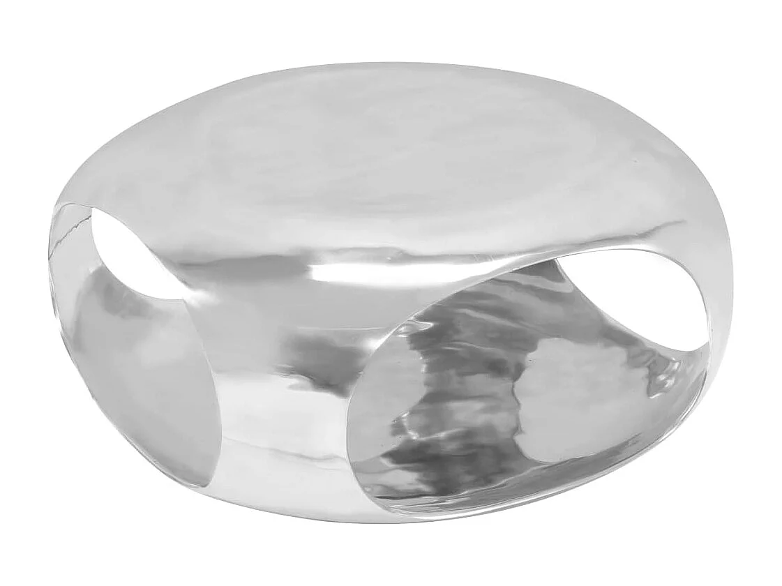 Table basse Aluminium moulé 70 x 70 x 32 cm Argenté