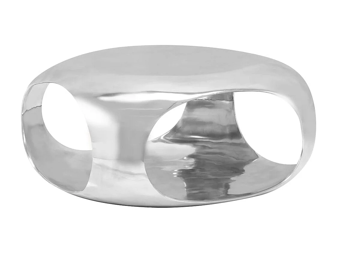 Table basse Aluminium moulé 70 x 70 x 32 cm Argenté