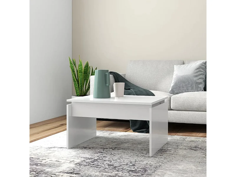 Mesa de centro madera contrachapada blanco 68x50x38 cm
