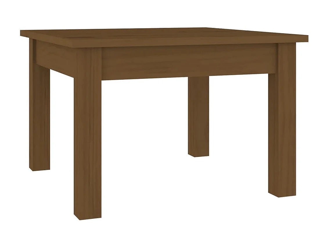 Mesa de centro madera maciza de pino marrón miel 45x45x30 cm