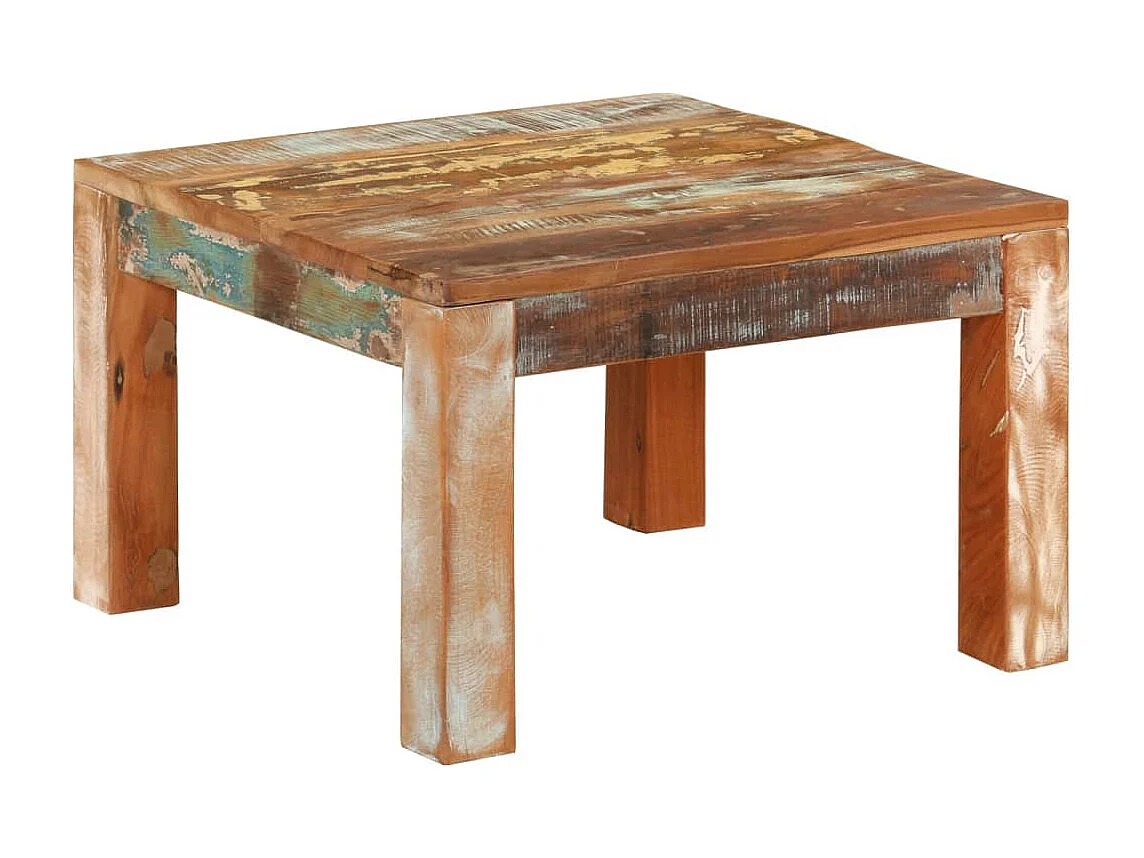 Table basse 55x55x35 cm Bois de récupération massif