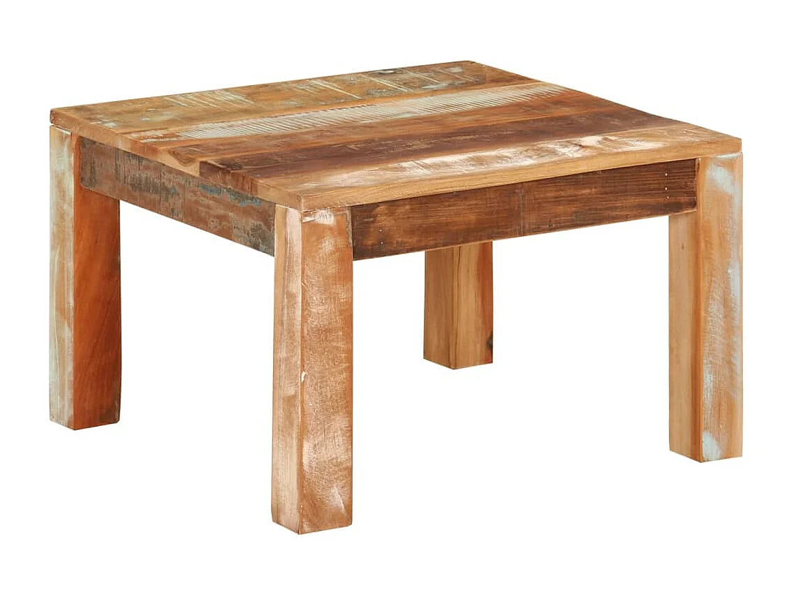 Table basse 55x55x35 cm Bois de récupération massif