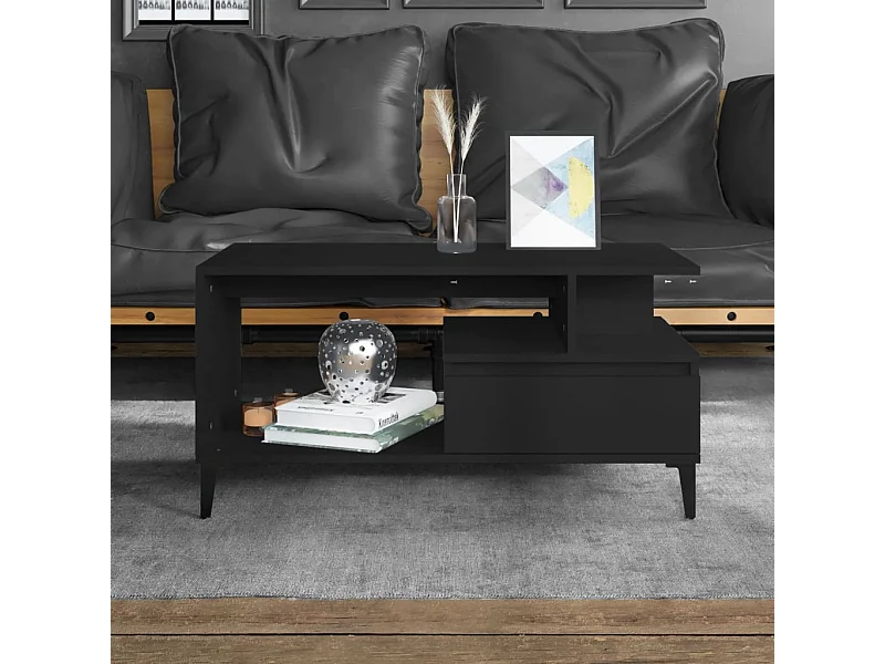 Mesa de centro 90x49x45 cm derivados de madeira preto