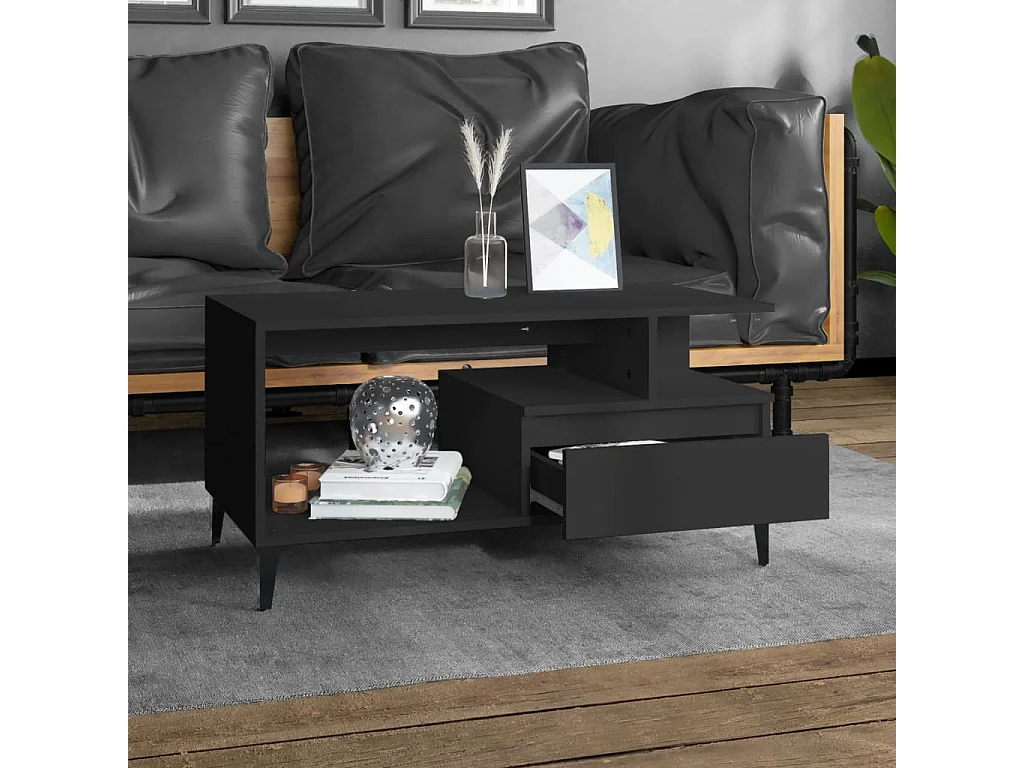 Mesa de centro 90x49x45 cm derivados de madeira preto