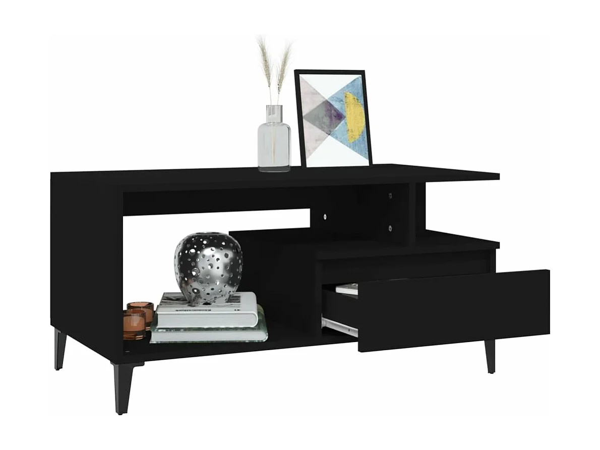 Mesa de centro 90x49x45 cm derivados de madeira preto