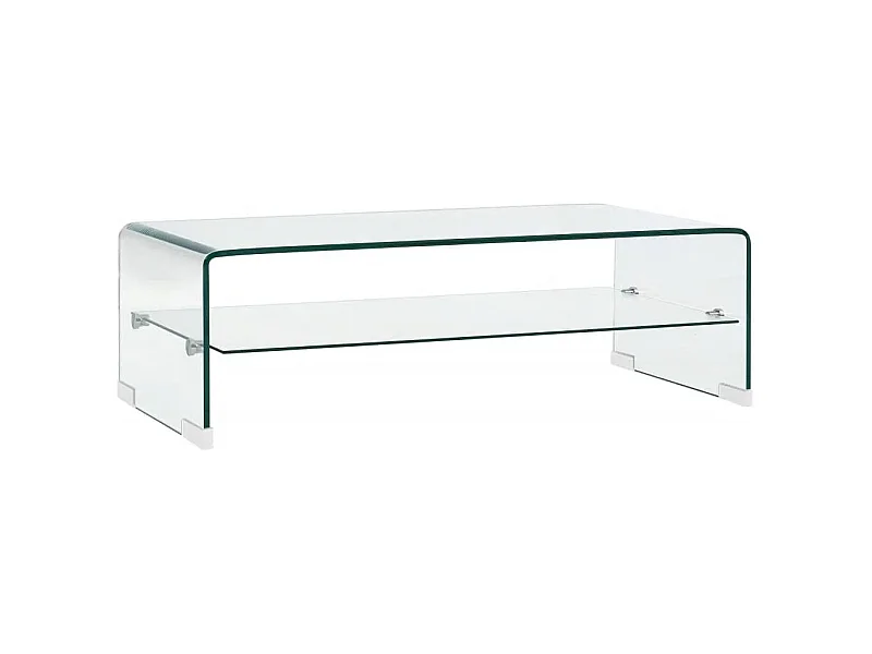 Mesa de centro de vidrio templado transparente 98x45x31 cm