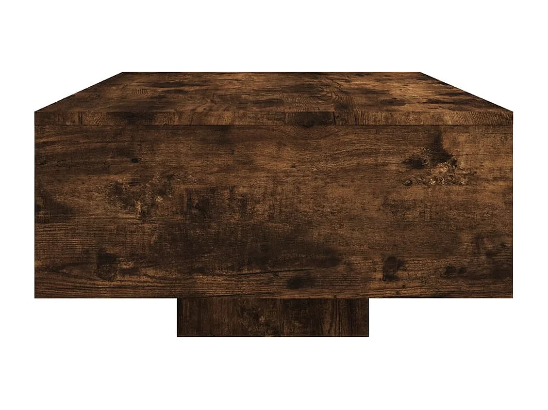 Table basse avec lumières LED chêne fumé 85x55x31 cm