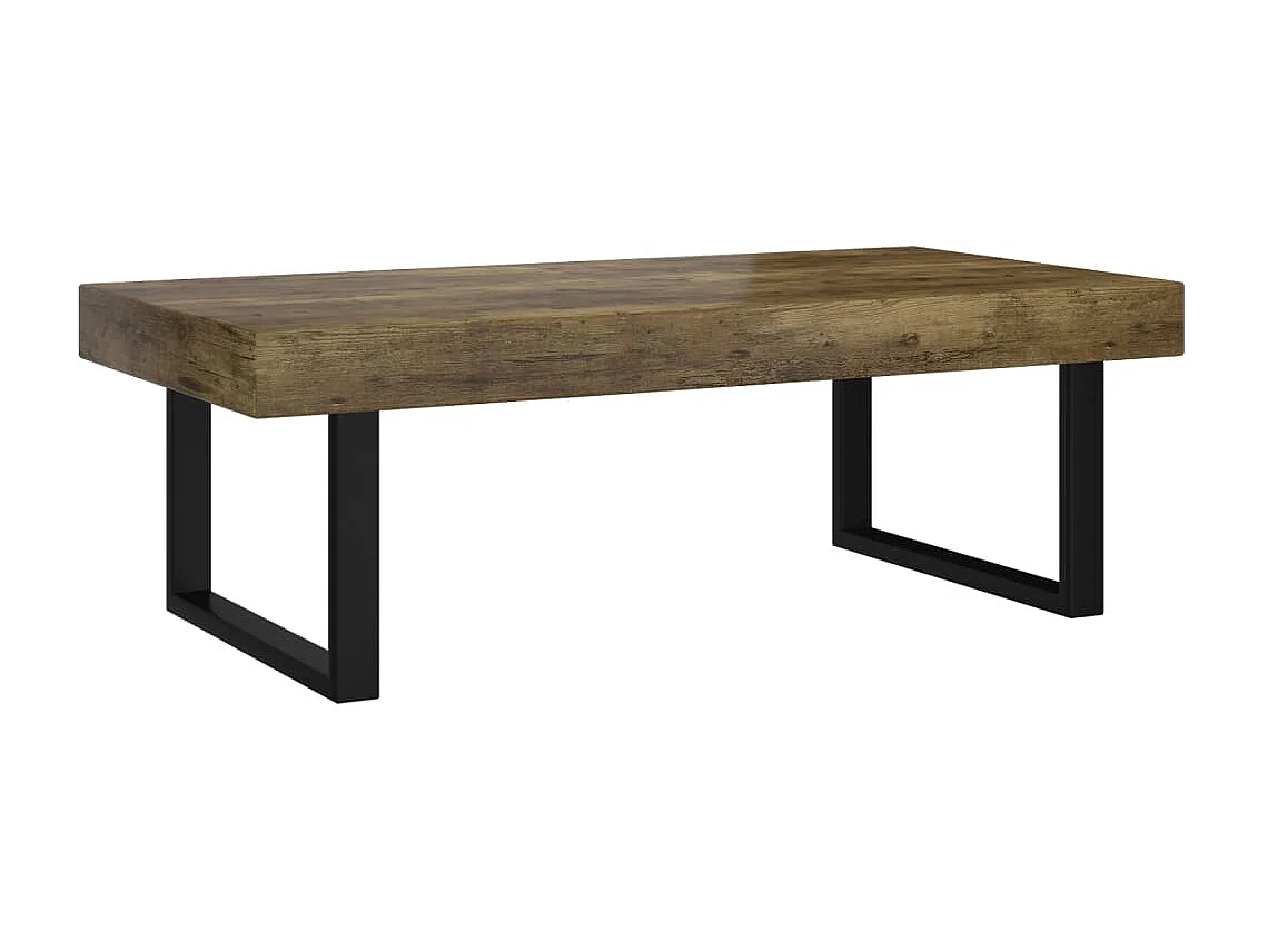 Table basse Marron foncé et noir 120x60x40 cm MDF et fer