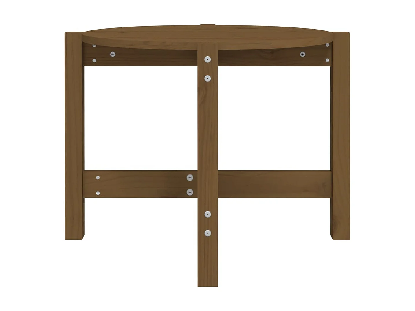 Mesa de centro de madera maciza de pino marrón miel 62,5x45 cm