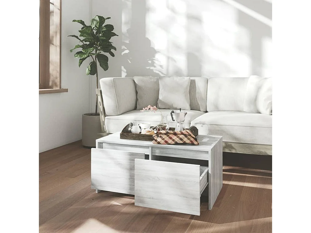 Mesa de centro madera de ingeniería gris Sonoma 90x50x41,5 cm