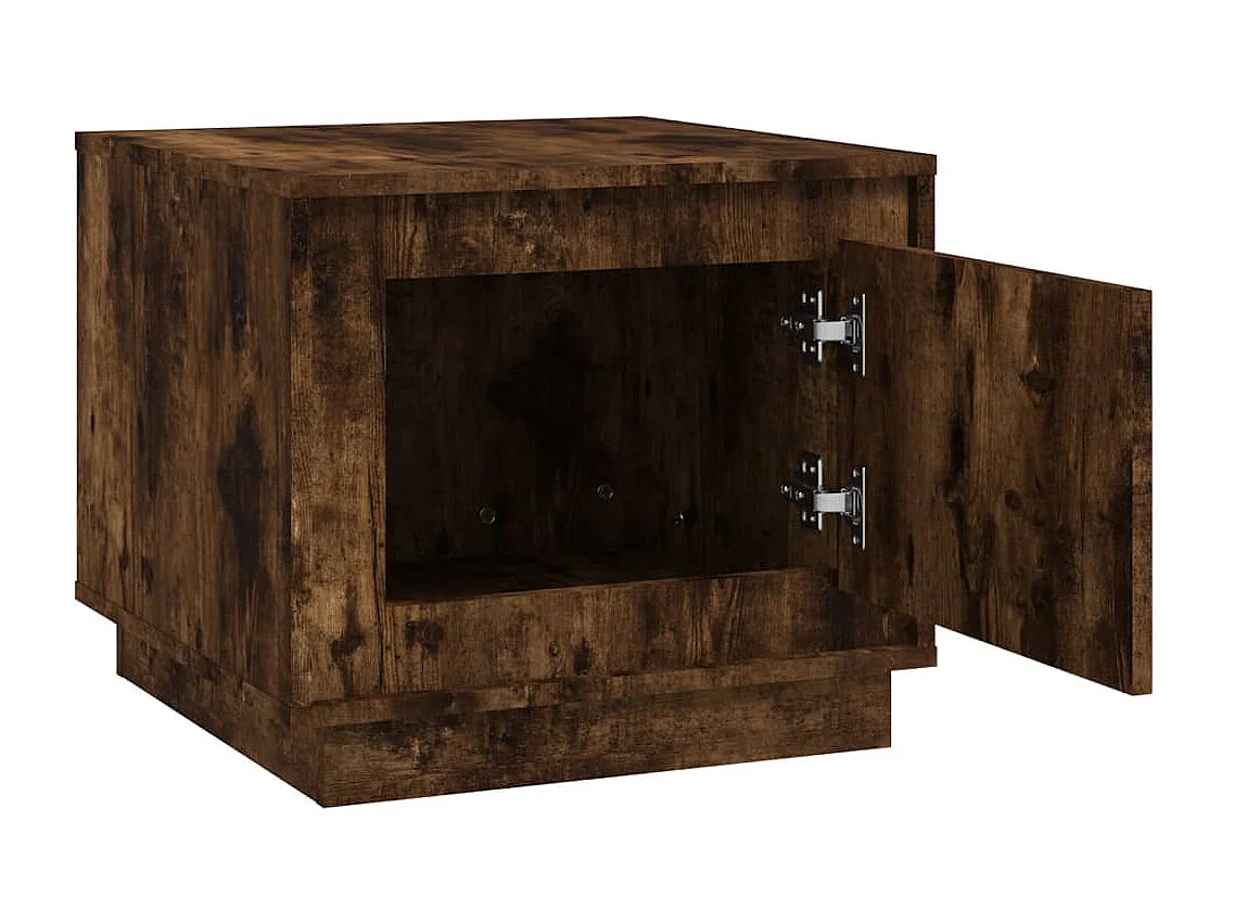 Table basse chêne fumé 51x50x44 cm bois d'ingénierie