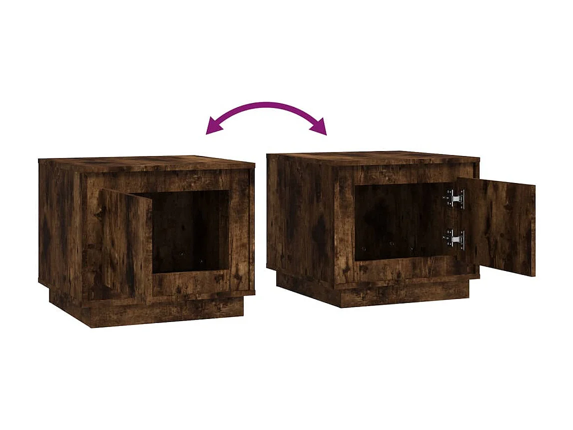 Table basse chêne fumé 51x50x44 cm bois d'ingénierie