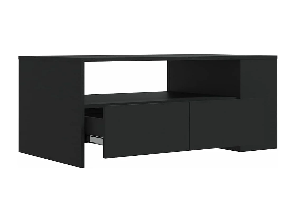 Table basse Noir 102x55x42 cm Bois d'ingénierie
