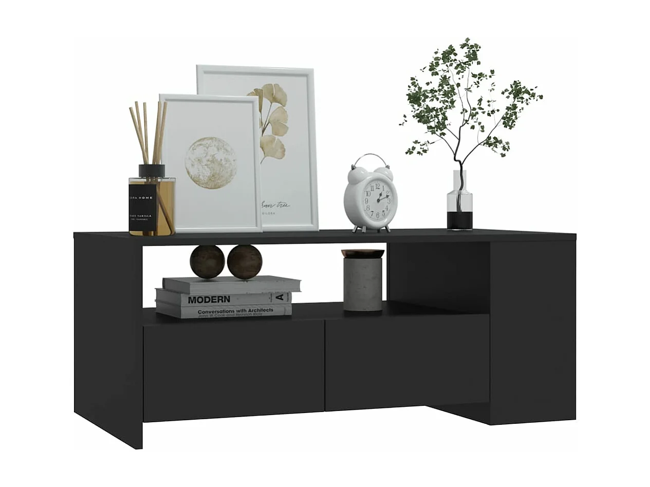 Table basse Noir 102x55x42 cm Bois d'ingénierie