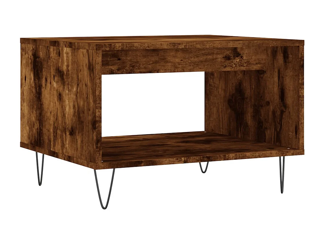 Table basse chêne fumé 60x50x40 cm bois d'ingénierie