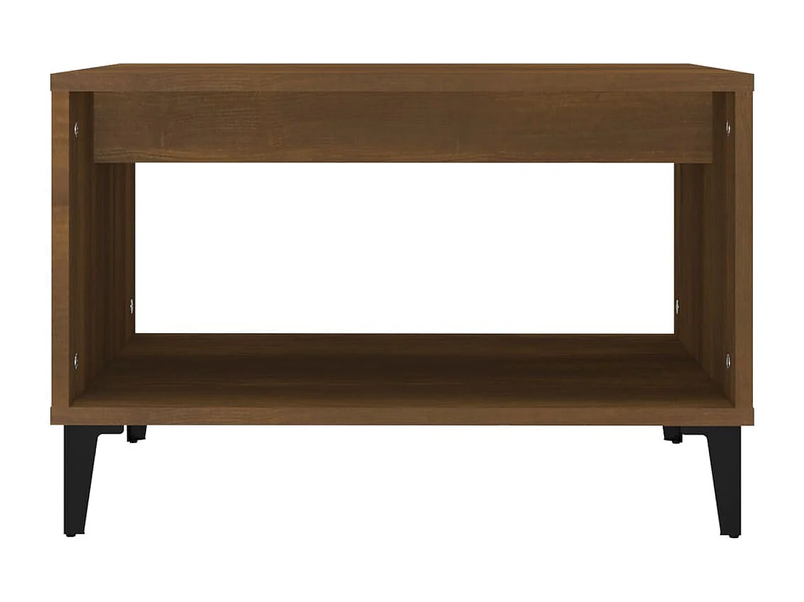 Mesa de centro madera contrachapada marrón roble 60x50x40 cm