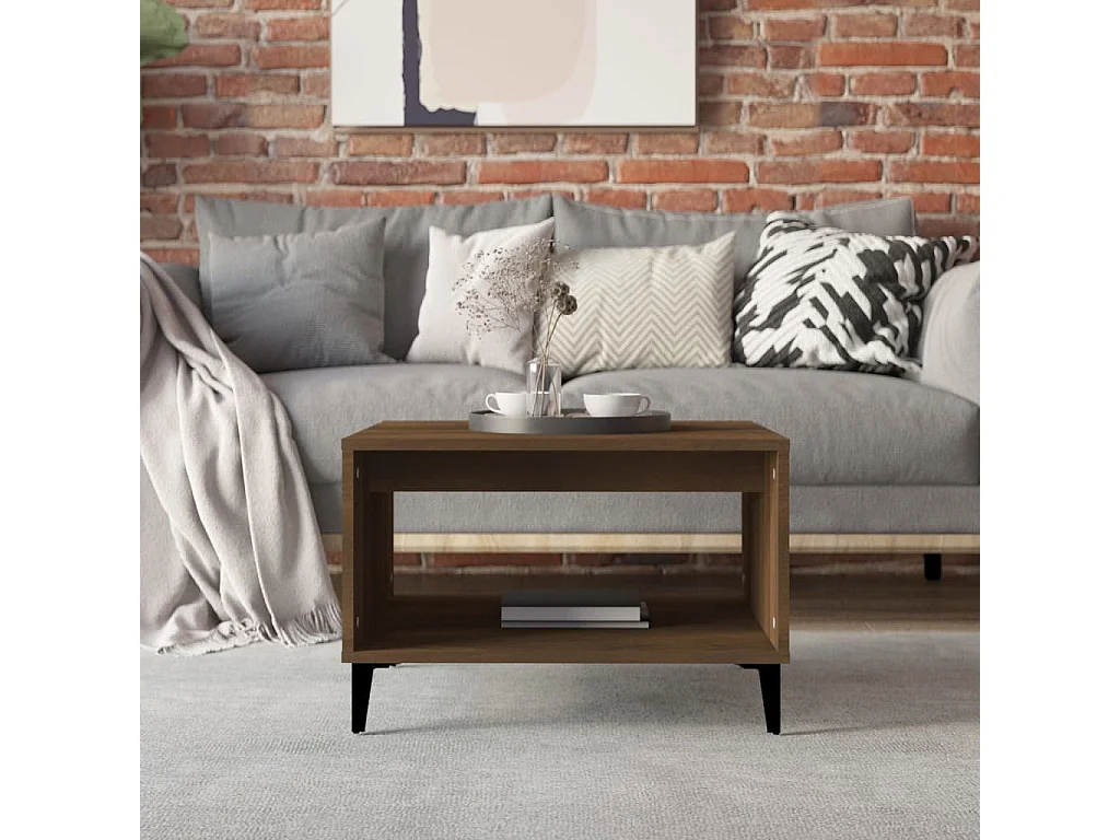 Table basse Chêne marron 60x50x40 cm Bois d'ingénierie