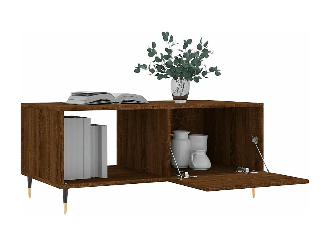 Table basse chêne marron 90x50x40 cm bois d'ingénierie